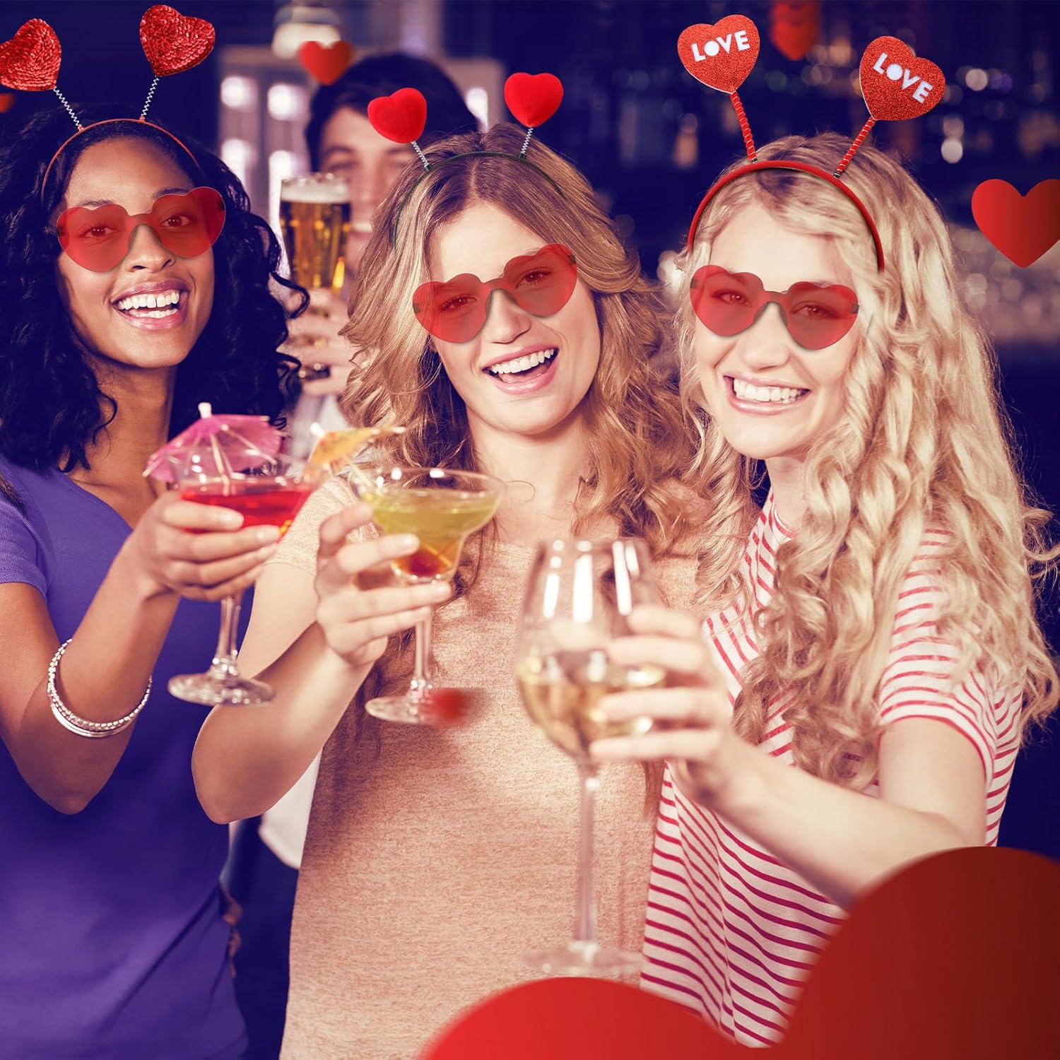 Valentines Day Heart sunglasses headbands set