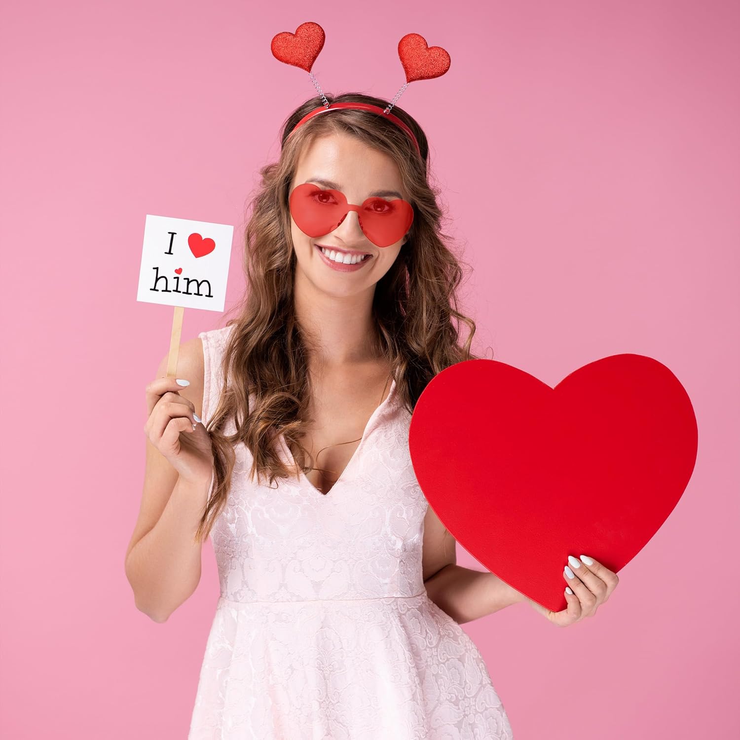 Romantic Valentines Day Headband Glasses Set