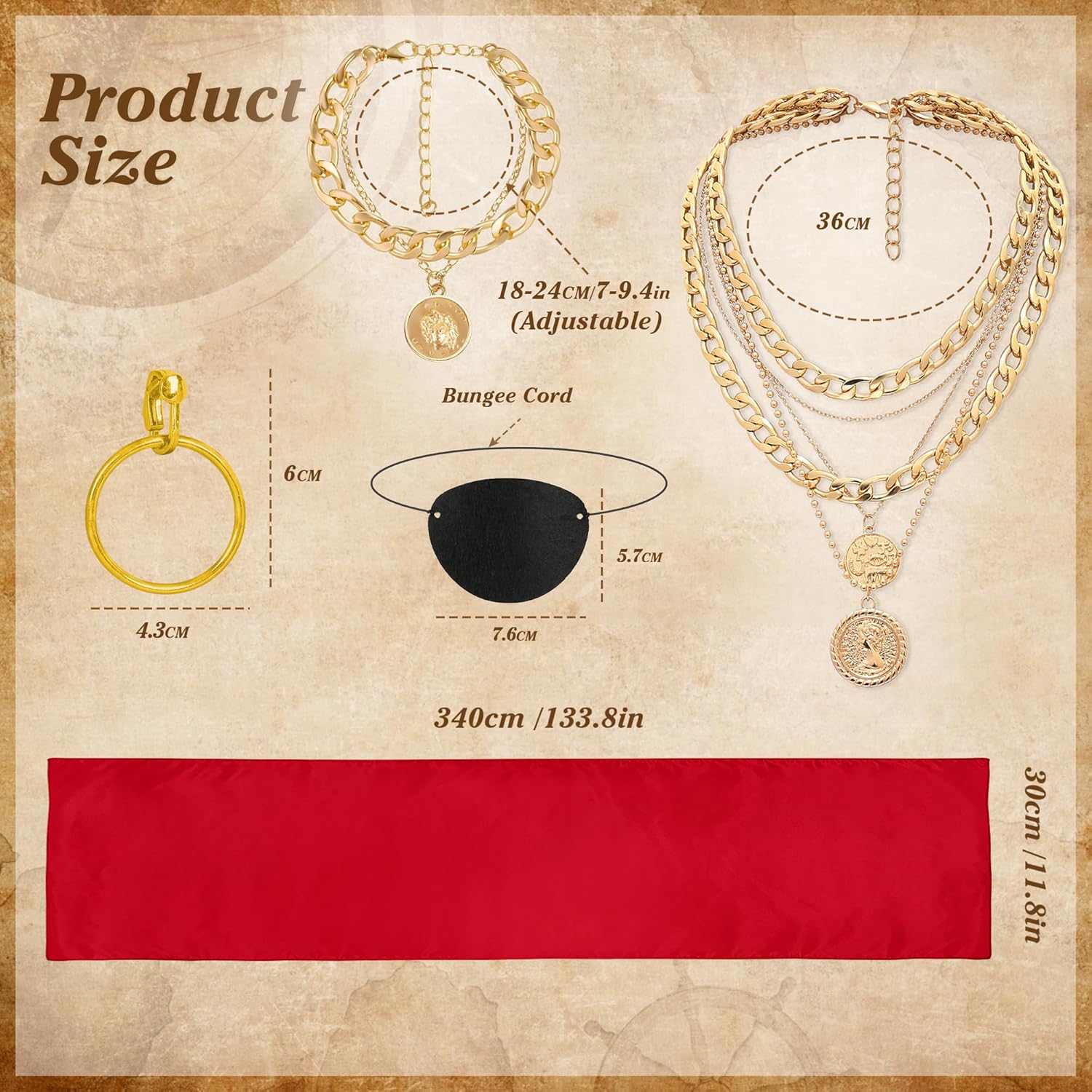 CICOCI Women Pirate Costume Accessories Set
