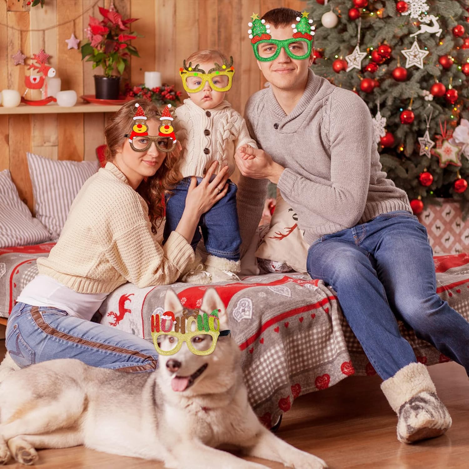 12-Piece Christmas Glasses Set