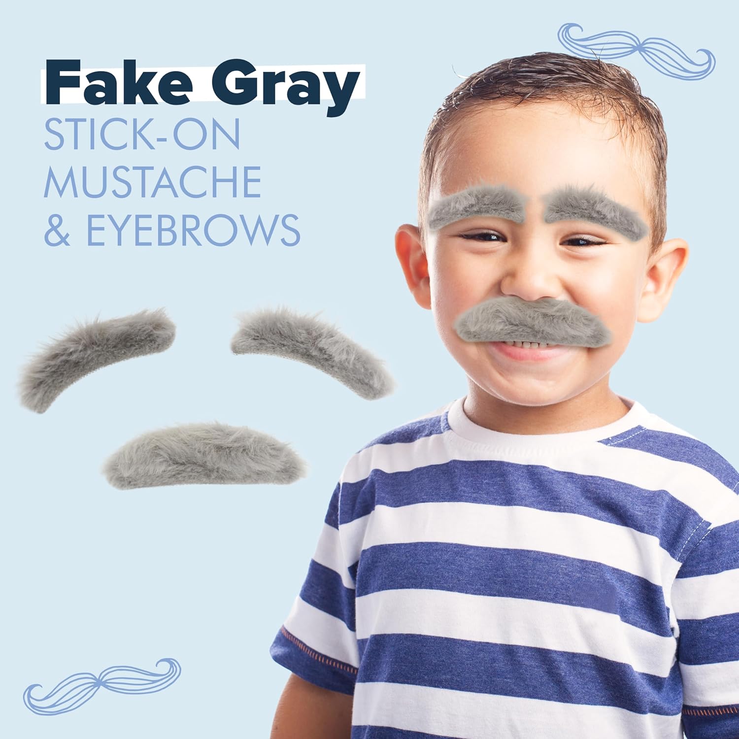 Fake Mustache for Kids Halloween and Grandpa Costumes
