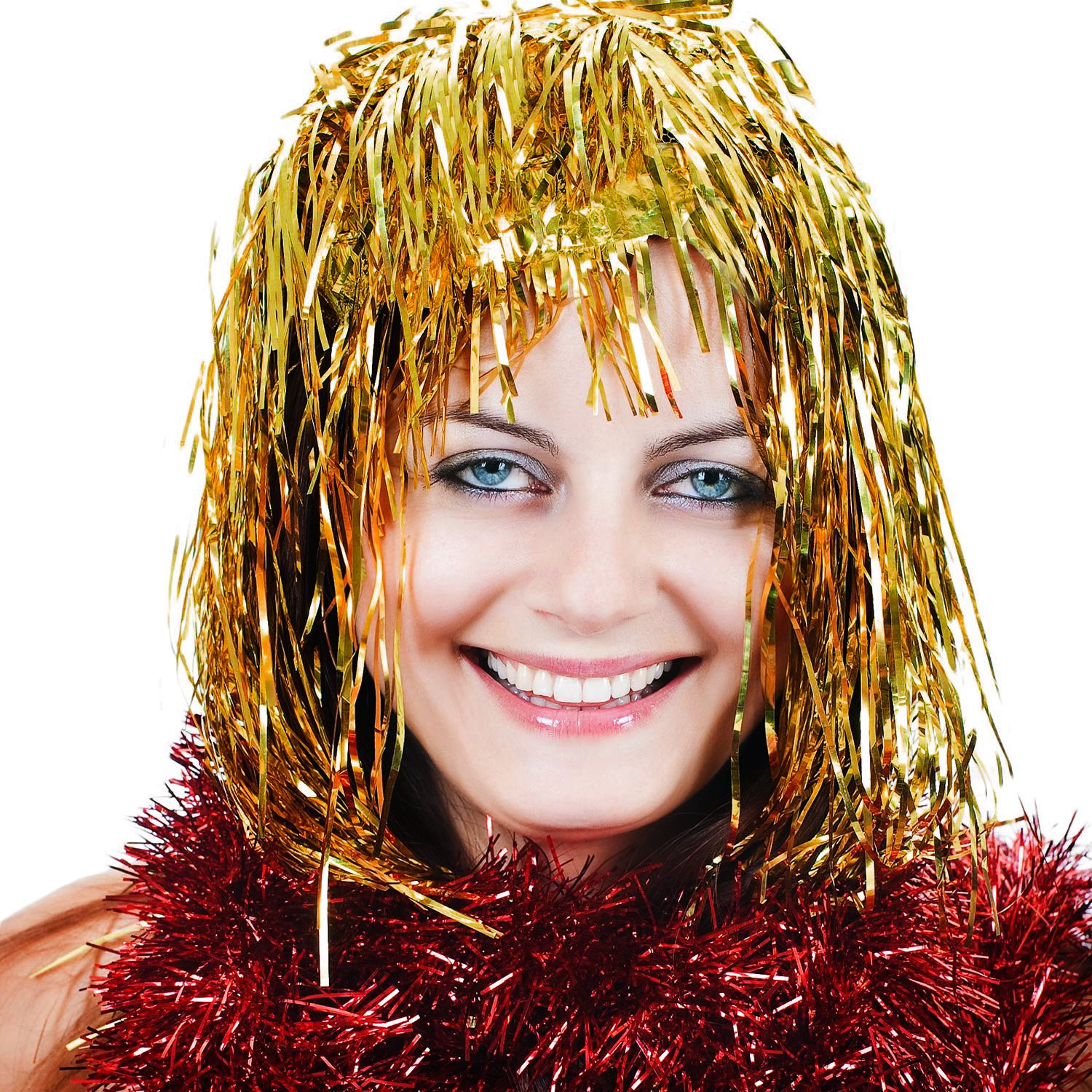 4-Piece Metal Foil Tinsel Wig Party Hair Accessory