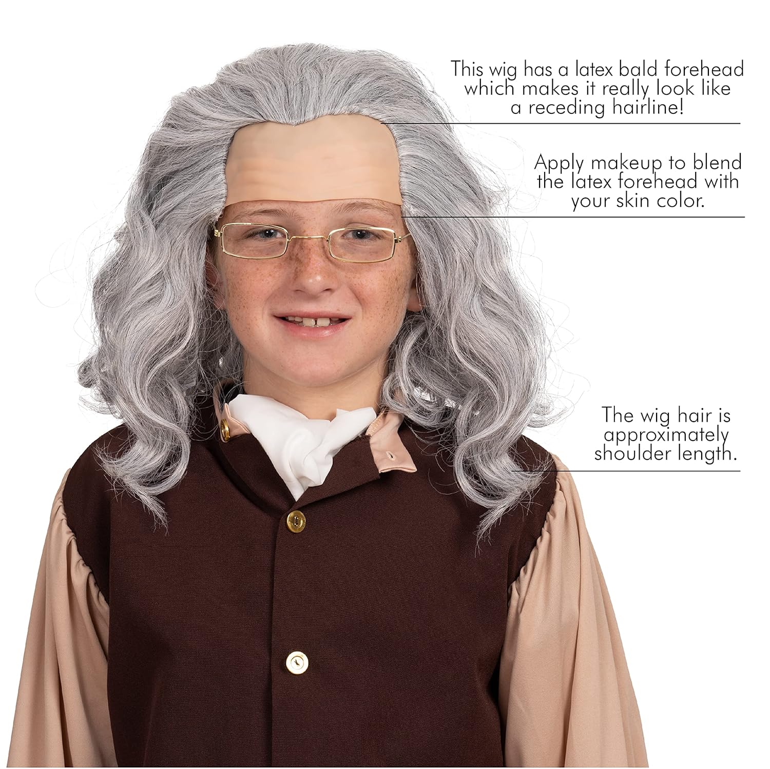 Color-Changing Benjamin Franklin Wig