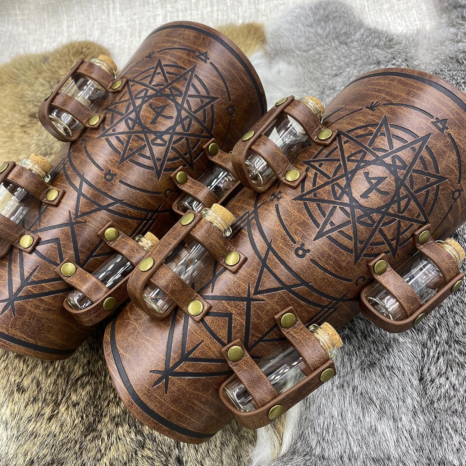 Medieval Alchemist Fascinating Design Embossed Bracers