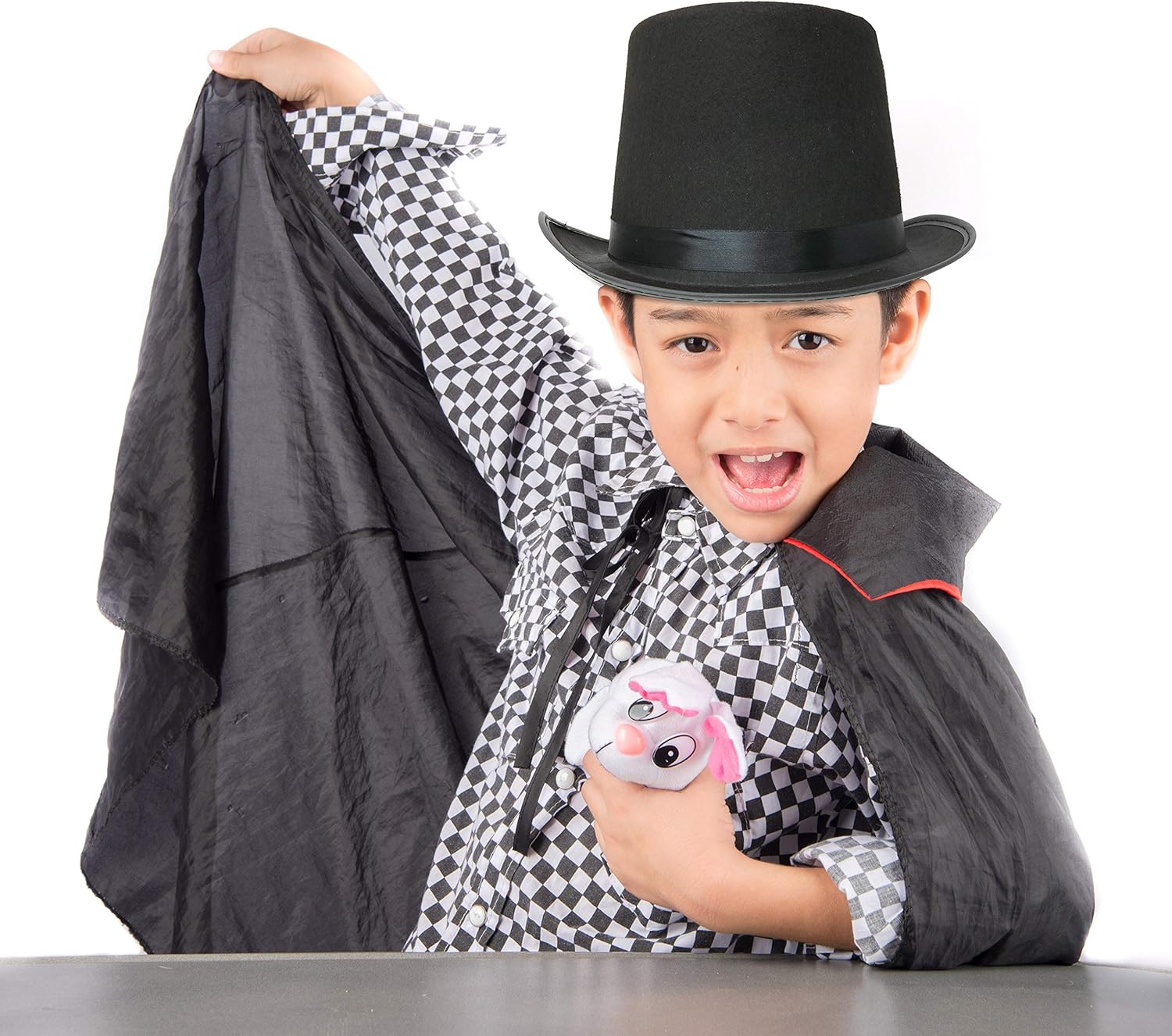 SkeletEE Black Felt Top Hat - Tuxedo Magician Costume