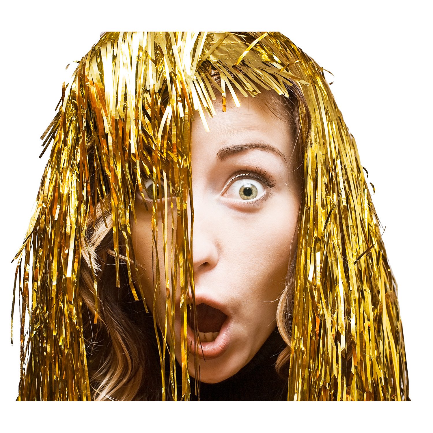 4-Piece Metal Foil Tinsel Wig Party Hair Accessory