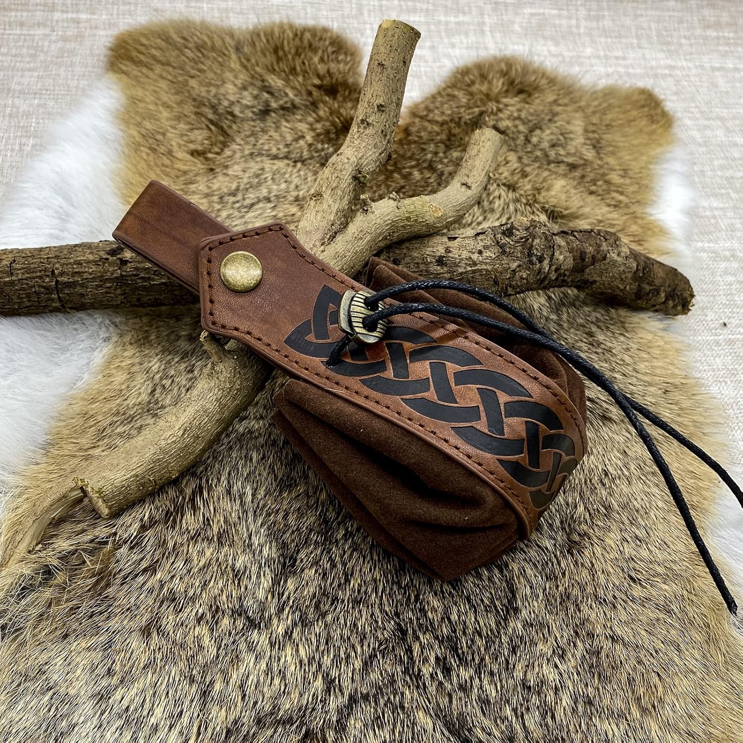 Medieval O-Ring Belt with Drawstring Pouch Retro_PROP