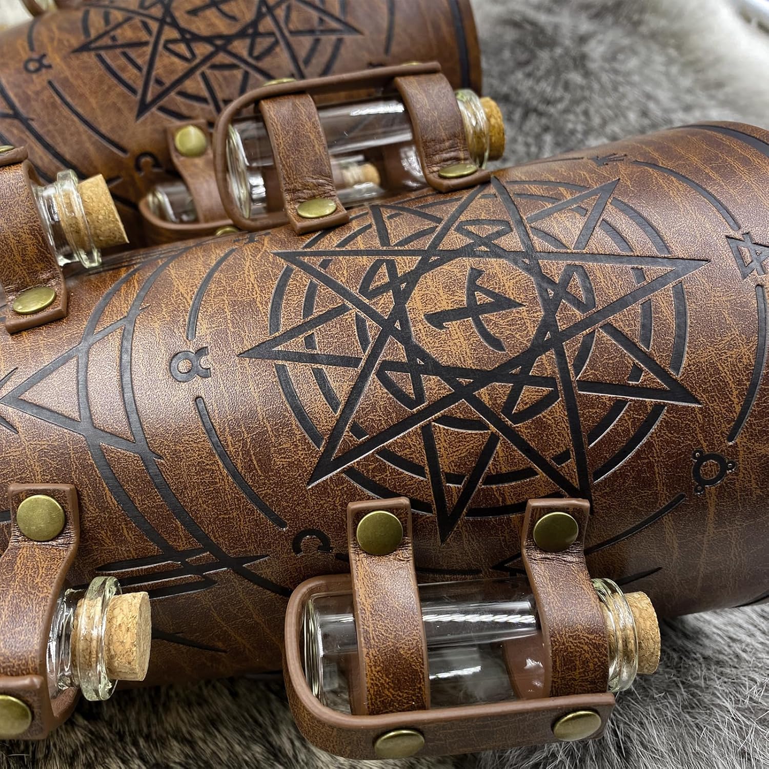 Medieval Alchemist Fascinating Design Embossed Bracers