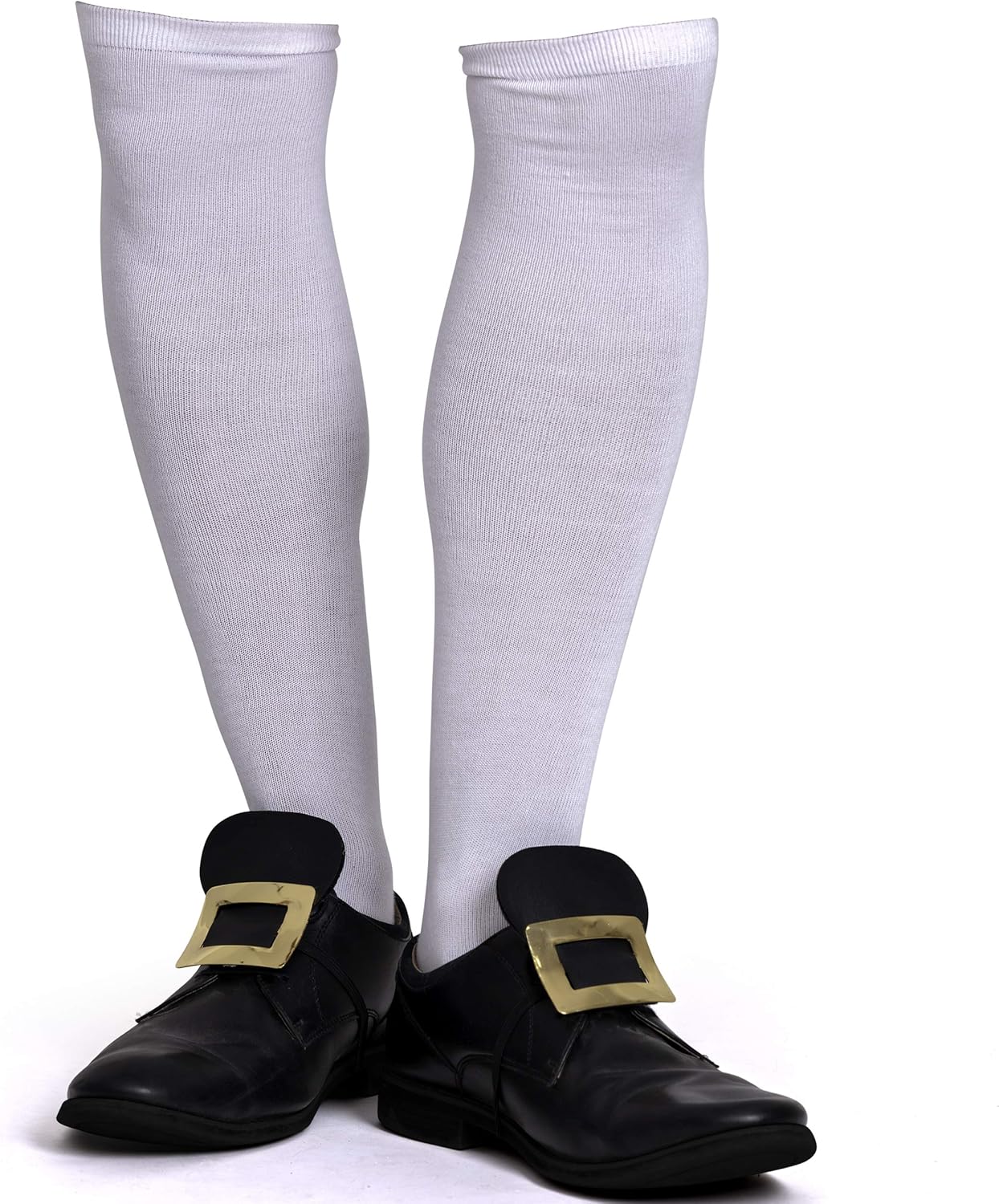 Skeleteen Colonial White Knit Socks - Perfect for Halloween and Cosplay